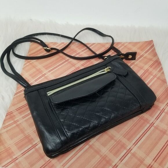 Black Faux Leather Crossbody Bag - Picture 9 of 9
